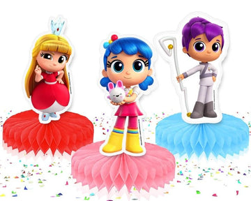 PC True and the Rainbow Kingdom Honeycomb Centerpiece - 5 Pcs Paper Kids' Party Decorations