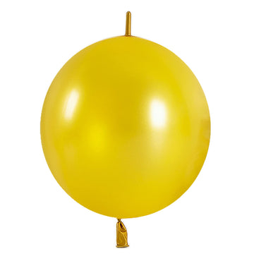 In-Jooyaa 12 Inch Pearlescent Gold Link Balloon 60 Pcs Quick Linkable Balloon For Party Decoration