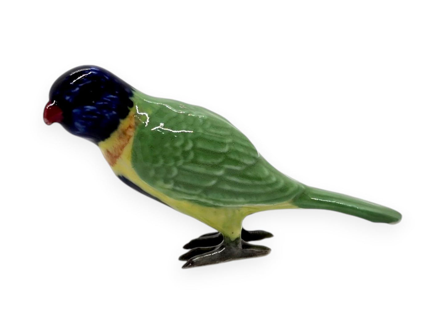 Witnystore Tiny 2?'' Long Rainbow Lorikeet Parrot Bird Figurine - Miniature Hand Made Painted Ceramic Birds Aves Colorful Porcel