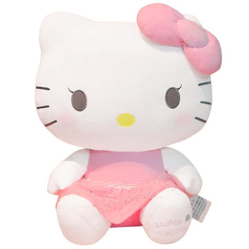 15 inch Adorable Pink-Dressed Cat Plush Doll Soft & Cuddly for Kitten Girls Collectors