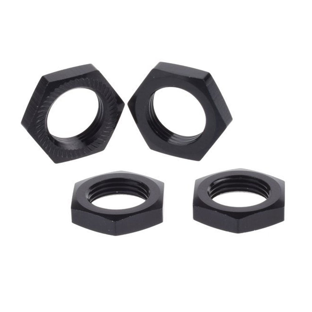 LAFEINA 4PCS 17mm Aluminum Wheel Hex Hub Nut for 1/8 RC Model Car Upgraded Parts (Black)