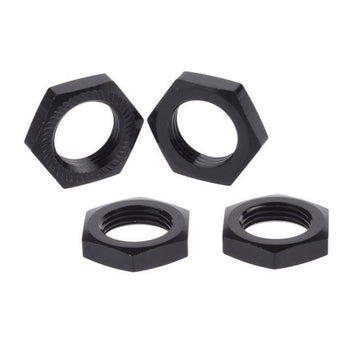 LAFEINA 4PCS 17mm Aluminum Wheel Hex Hub Nut for 1/8 RC Model Car Upgraded Parts (Black)