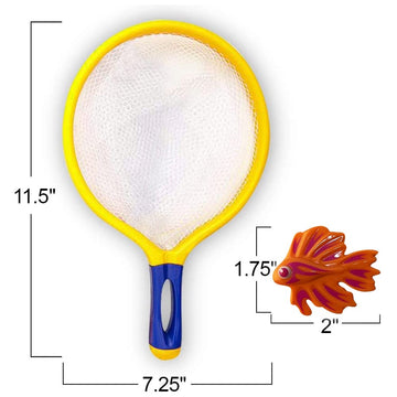 Artcreativity Fishing Net Catch Game Set - Pool Toys For Kids Comes With 2 Fishing Net And 12 Colorful Fish Toys - Bathtub Toys For Boys And Girls - Summer Toys And Great Gift For Children