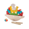 PlanToys Balancing Boat Wooden Game for Kids Ages 3+ | Montessori Fine Motor & Coordination Challenge with Dice, Animals & Boat 