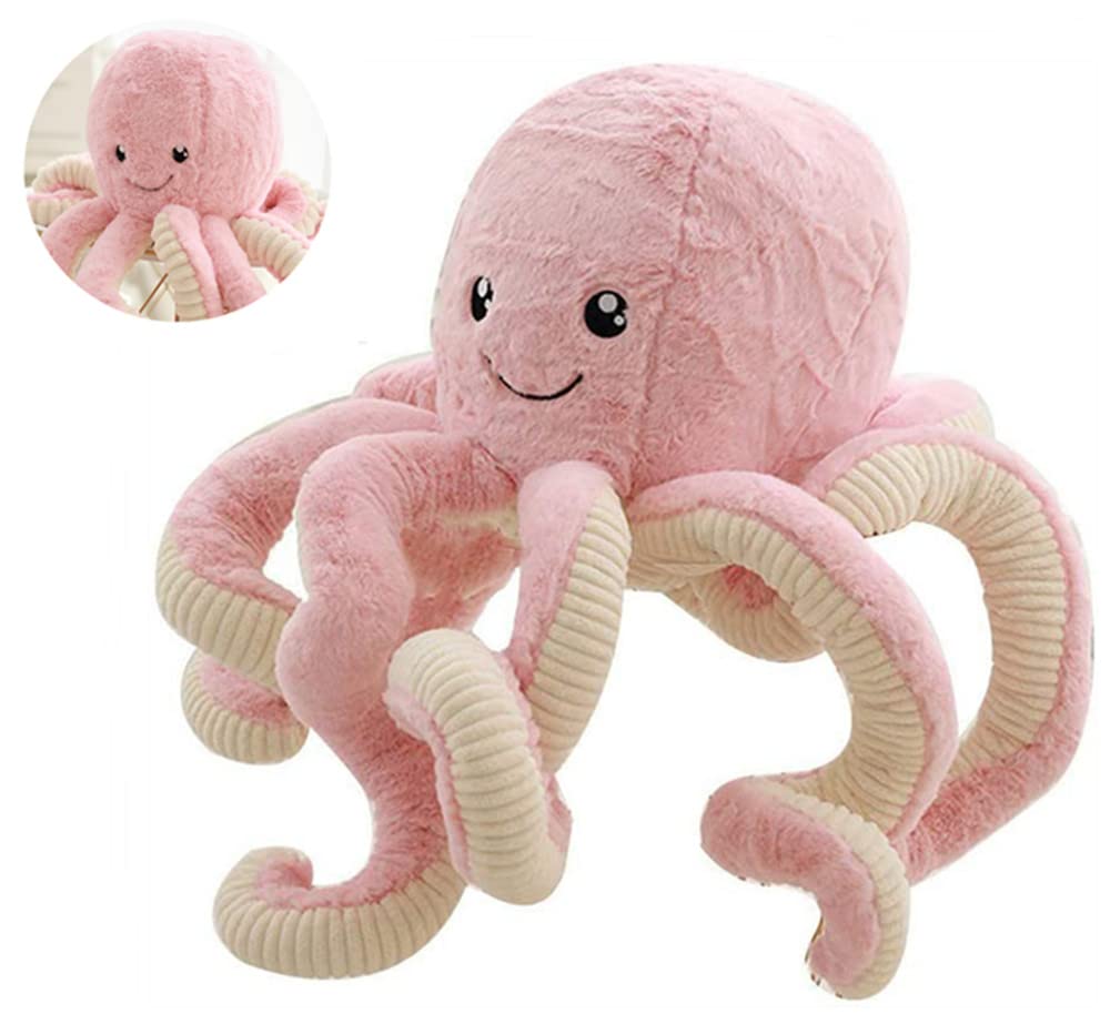 JOSON Cute Octopus Plush Toys  Soft Octopus Stuffed Animals  Girls and Boys mature-themed Birthday (16 Inch  Pink)