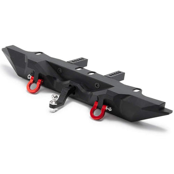 RCLions Aluminum Rear Bumper with Trailer Hitch 2pcs Red Shackles for TRX-4 T4 1/10th RC Crawler Car Upgrades Parts