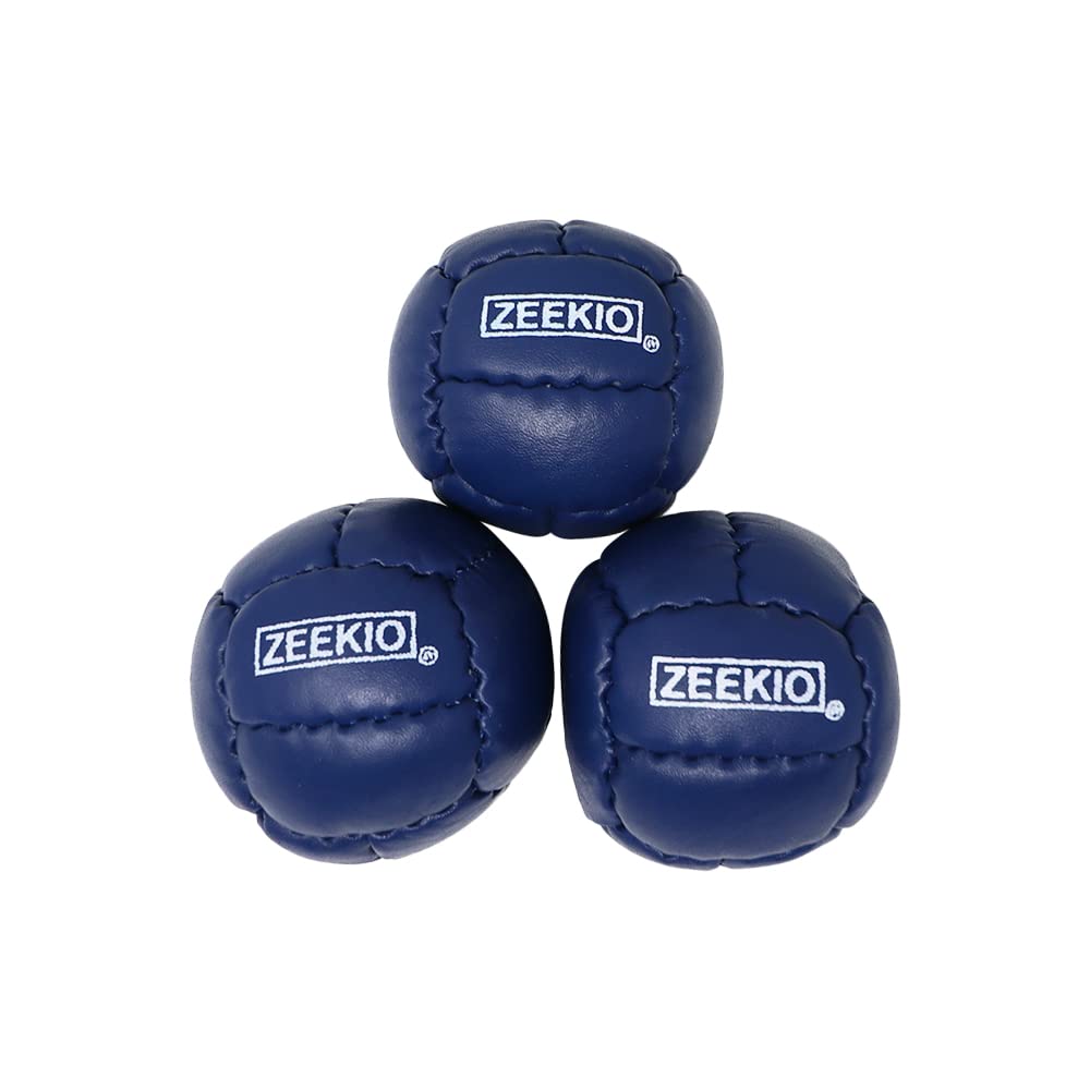 Zeekio Galaxy Juggling Balls - enhanced 12 Panel Genuine Leather Balls - 130g - 67mm - Pack of 3 Dark Blue