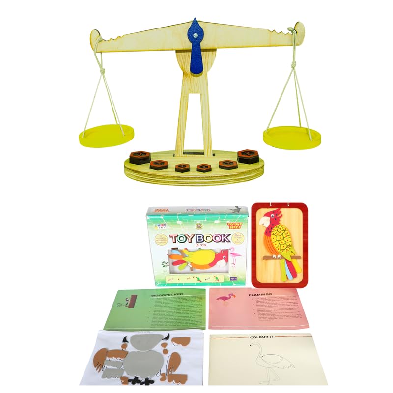 Technybirds Wooden Balance Toy And Birds Toy Book Combo | Educational Toys For Kids | Montessori Learning | Balance And Bird Rec