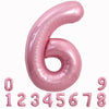 Toniful 40 Inch Light Pink Large Numbers Balloons 0-9, Number 6 Digital 6 Helium Balloons, Pink Foil Mylar Big Number Pastel Bal