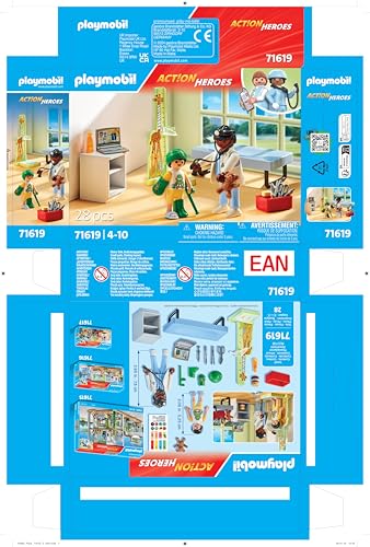 Playmobil Pediatrician Set with Teddy Bear, Multicoloured, Plastic, Model 71619, One Size