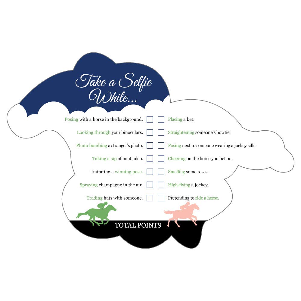 Big Dot Of Happiness Kentucky Horse Derby - Selfie Scavenger Hunt - Race Party Game - Set Of 12