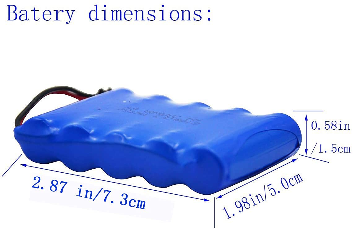 Blomiky 2 Pack 6.0V 700mAh Ni-CD AA Rechargeable Battery Pack SM2P Plug and 2 USB Charger Cable Fit for Old Version 11.5Inch Amp