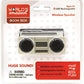 KKTS Worlds Smallest Boom Box - Compact White Bluetooth Speaker, Portable Mini Music Player for Home & Travel