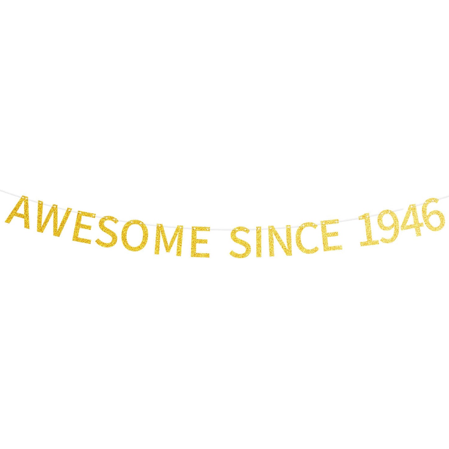 Awesome Since 1946 Banner Pre-Strung Happy 78Th Birthday Banner Gold Glittery 78 Seventy Eight Years Old Birthday Party Decorati