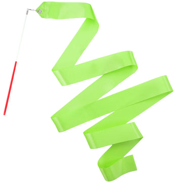 Hiunicorn 12Pcs Green Dance Ribbons Party Favors For Girls Rhythmic Gymnastics Ballerina Birthday Party Streamers Decoration, Kids Circus Carnival Ribbon Silks Sticks Wands