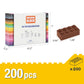 Unirolic Classic Building Bricks, 200 Piece 2X4 Building Blocks Stem Creative Building Toys Compatible With All Major Brands, Moc Building Bricks Diy Play Set For Kids Age 6+ (Brown)