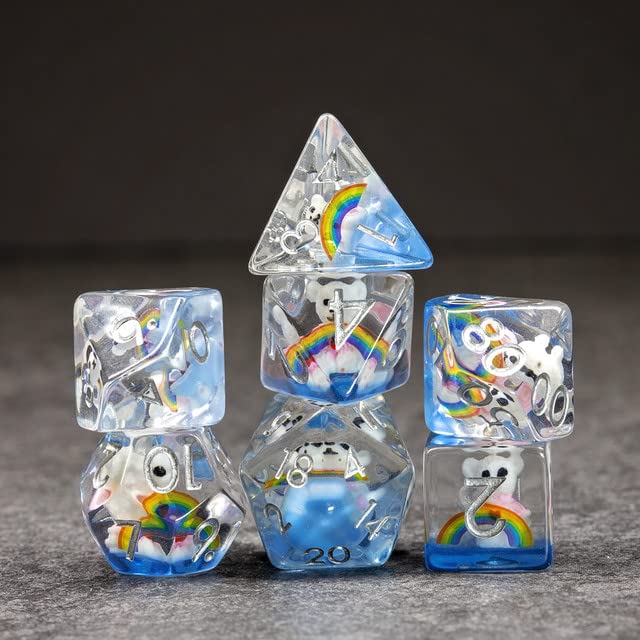 Sage's Portal Animal Familiars Resin DND Dice Set Polyhedral Dice Set for Dungeons and Dragons RPG Pathfinder Tabletop TTRPG (Ra