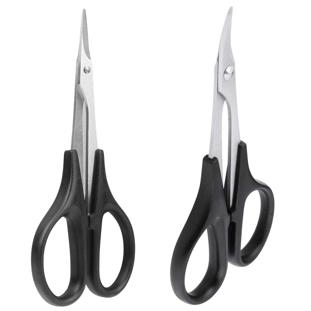 2-Pack HobbyPark RC Body Trimming Scissors Set, 1 Straight & 1 Curved Scissor for RC Vehicle Truck Buggy Lexan Plastic Bodyshell