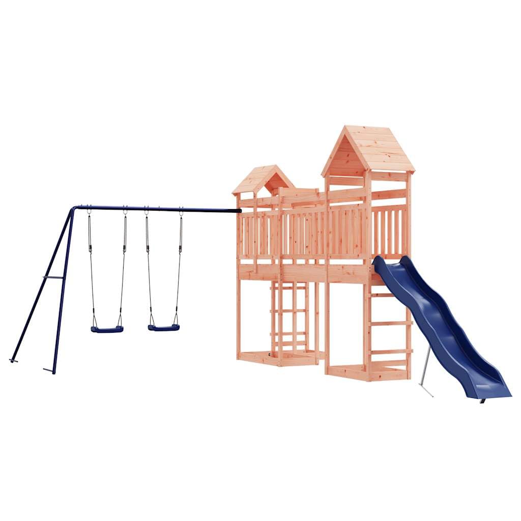 vidaXL Outdoor Playset Solid Wood Douglas - Durable, Multi-Activity Backyard Playground with Slide, Swing Set, and Sandpits for 