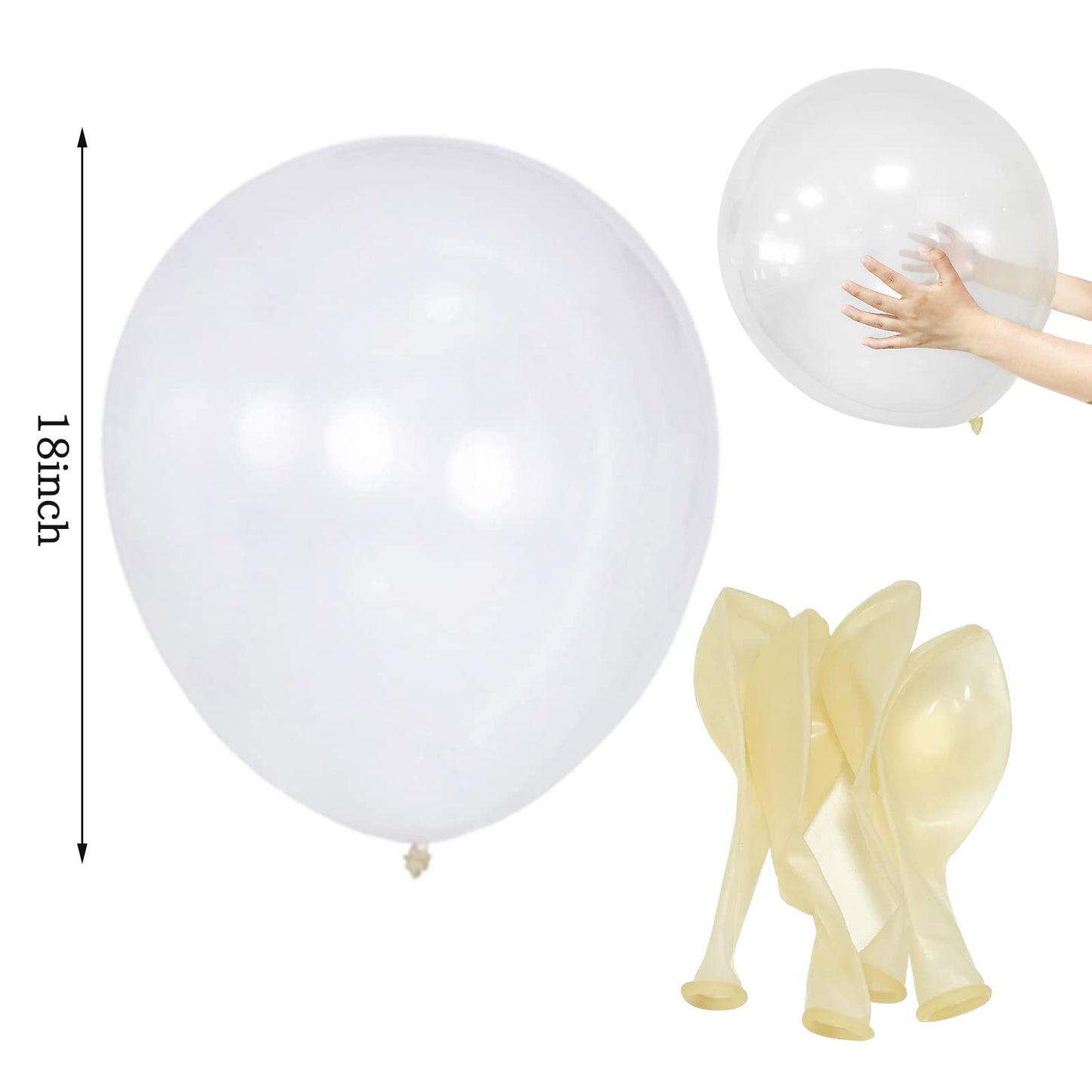 18 Inch Clear Balloons 12 Pack Large Latex Party Balloons Round Helium Balloon For Wedding Birthday Party Baby Shower Engagement