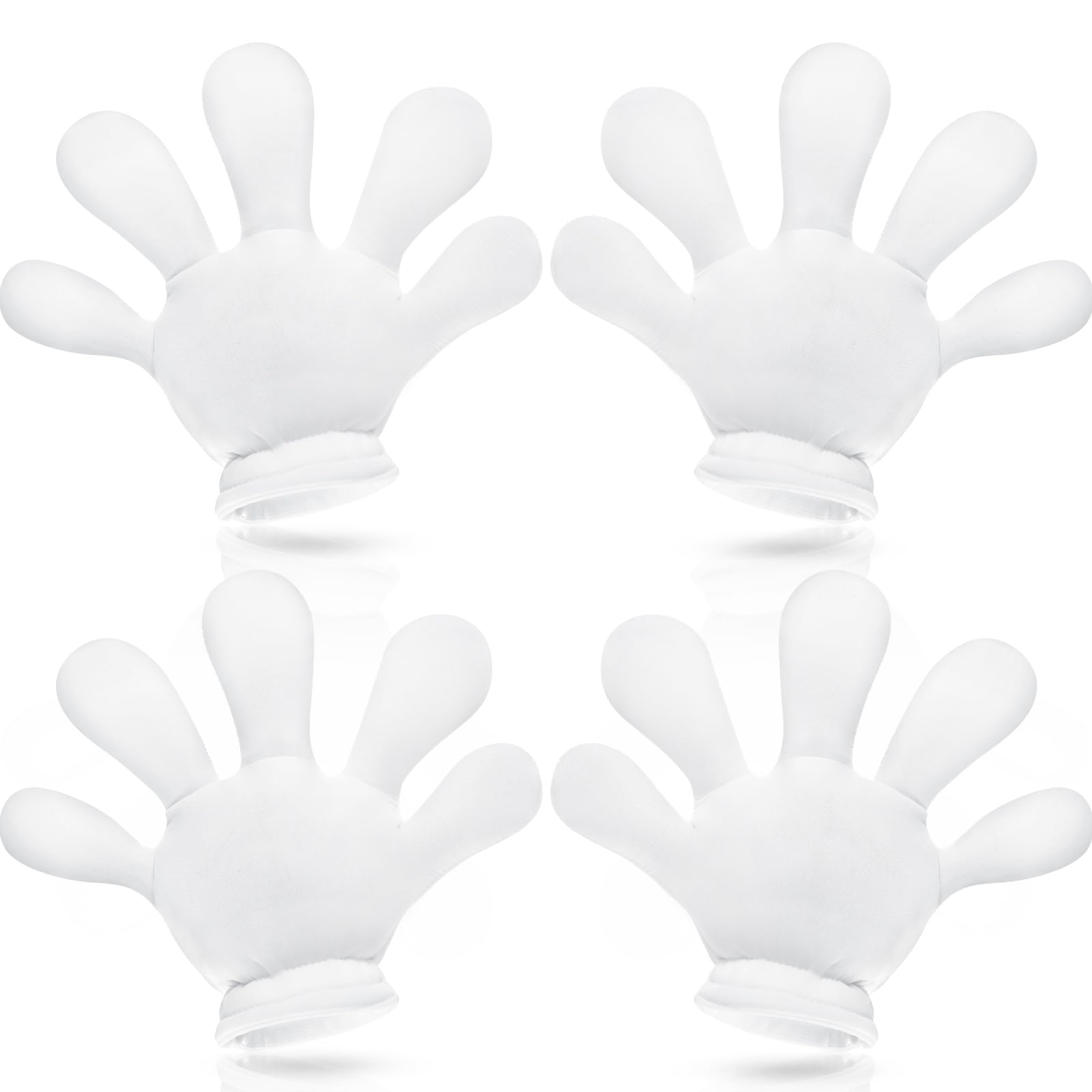 Geyoga 2 Pairs Jumbo Cartoon Hands Large Costume Gloves, Halloween Gloves For Party Birthday Role Playing Costumes(White,2)
