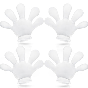 Geyoga 2 Pairs Jumbo Cartoon Hands Large Costume Gloves, Halloween Gloves For Party Birthday Role Playing Costumes(White,2)