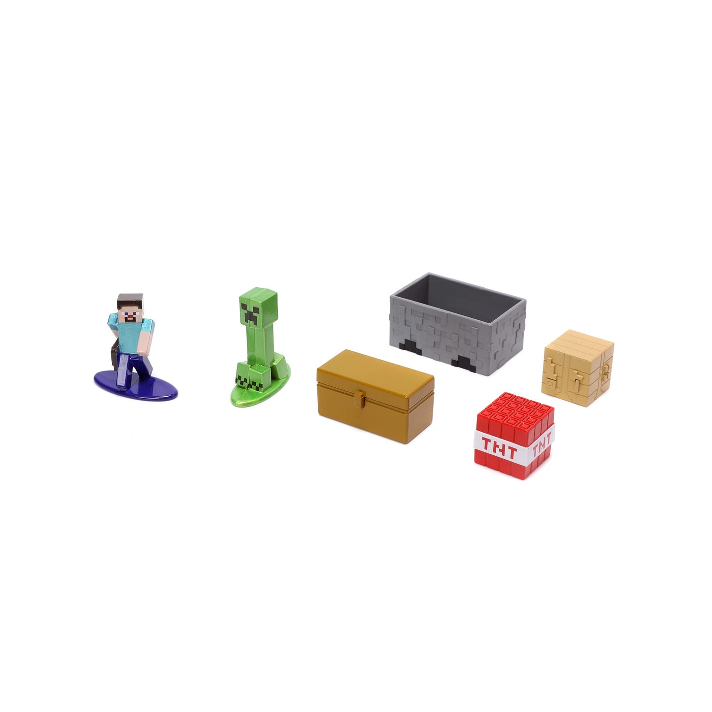 Jada Toys Minecraft Mundo Set with 10 Nanofigures, Multicolor, Small, Model 253265006, Plastic