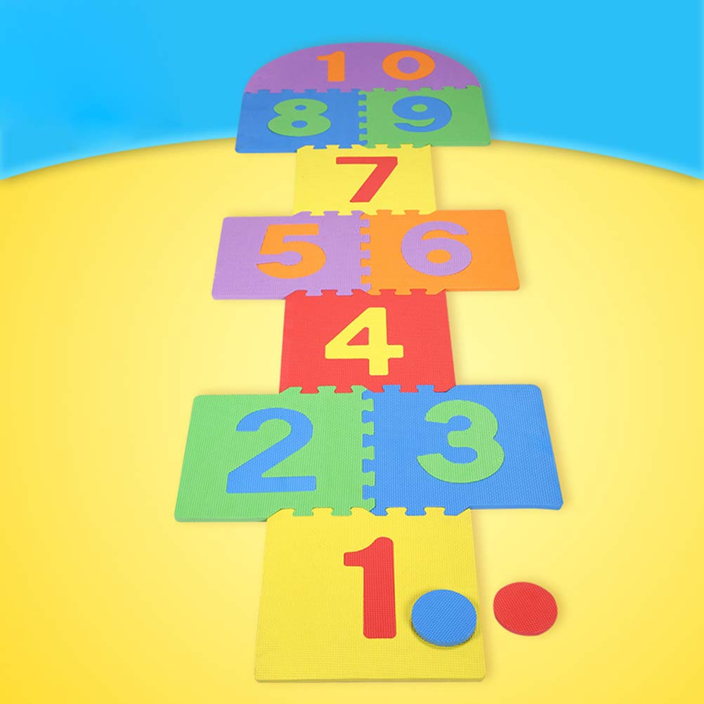 Children Giant Hopscotch Mat Game Kids Soft Eva Foam Interlocking Tiles Indoor Outdoor Garden Family Game Toys Hopscotch Game, Hopscotch Playmat Foam Interlocking Puzzle Floor