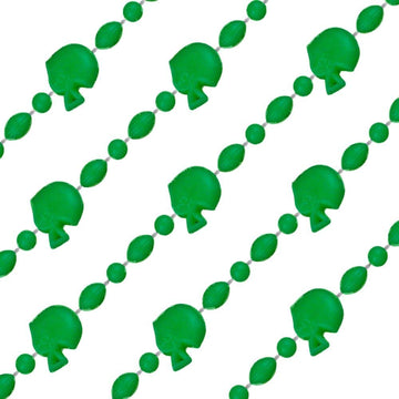 Blinkee Football Helmet Bead Necklaces Green Pack Of 12