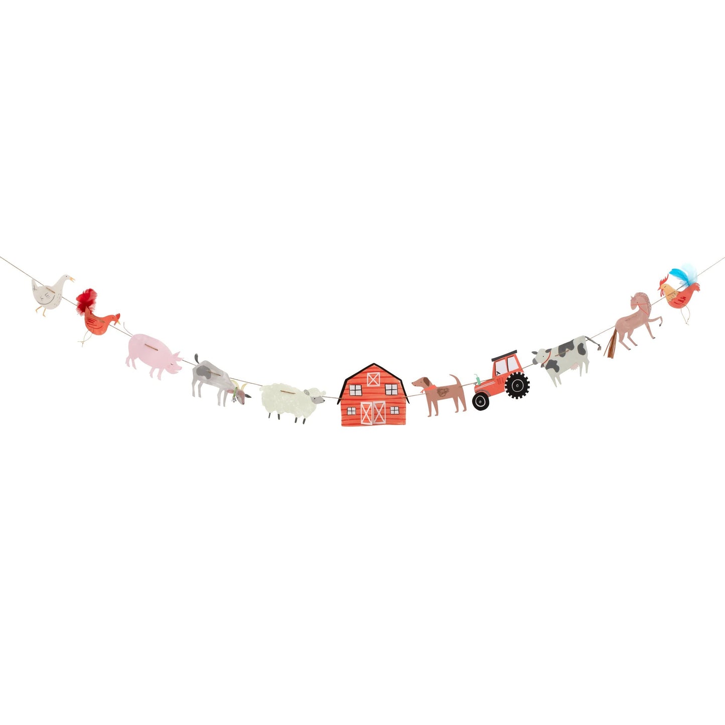 Meri Meri On The Farm Party Banner (Pack of 1), 10 Party Garland Including Excess Cord