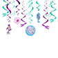 HEAVENGLOW Mermaid Hanging Swirls Party Decorations for Kids Girls Birthday Baby Shower