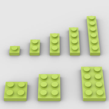 Classic Building Plate Assortment Pack, 100Pcs Grass Green Bulk Plates With 8 Size Building Plate Base Plate, Compatible With Le