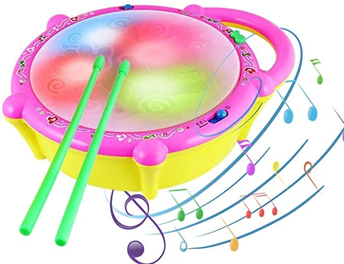 Brijbazaar Flash Musical Drum, Flash Drum With 3D Lights, Flash Drum Series, Music Baby Toy For 2 3 4 Year Kid Boy Girl