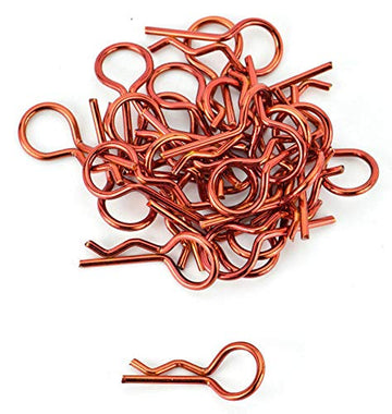 Apex RC Products Orange 1/10 Large Bent RC Anodized Body Clips - 25pcs #4031OR