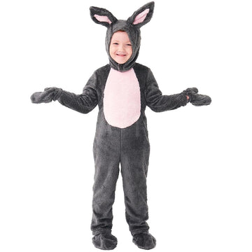 XSDZSWQY Kids Easter Bunny Costume Grey Rabbit Animal Plush Set Onesie for Child Christmas Halloween Cosplay Onepiece. (Grey, 10