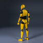 Souforce 1:12 Scale Male Figure Body 6In Flexible Yellow Testman Crash Test Dummy Action Figure Doll Miniature Figure Collection