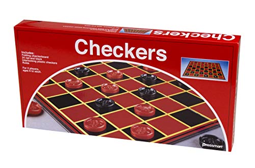 Pressman Checkers -- Classic Game With Folding Board And Interlocking Checkers, 2 Players