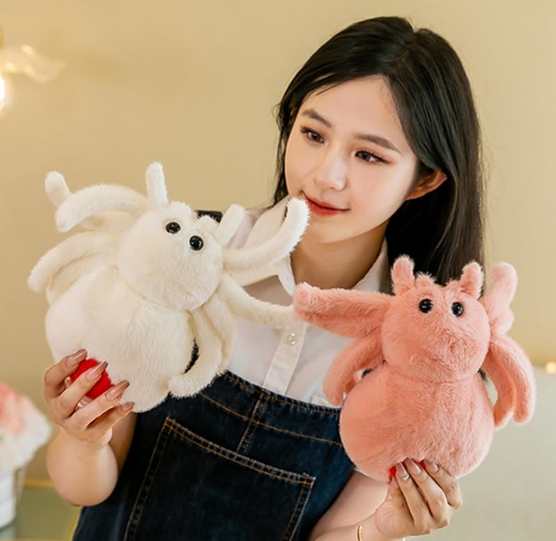 Joson 10 Inch Halloween Cartoon Spider Plush Toy, Cute Spider Plush Toy, Boys Girls Bedroom Party Decoration (Pink)