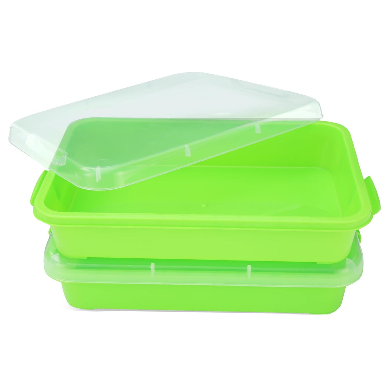 Atmini Sensory Bin Sand Tray With Lid For Toddlers 2 Pcs 15In Portable Sandbox Toy Large Plastic Tray For Kids 3 4 5 6 Fill With