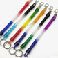 10 Pack Flexible Spiral Spring Stretch Keychains with Metal Clip Hook