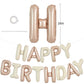 TONIFUL 16 Inch Light Brown Cream Mylar Foil Balloons Banner Happy Birthday Balloon Letters for Adults & Girls Boys Kids Birthda