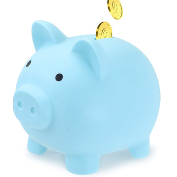 Extra Large Piggy Bank,Coin Bank For Boys And Girls,Unbreakable Plastic Money Bank,Cute Pig Money Box,Practical Gifts For Birthday, Festival, Baby Shower(Blue)