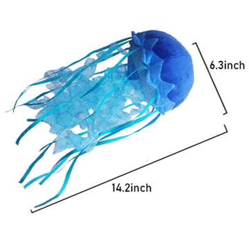Jianeexsq Creative Colorful Jellyfish Stuffed Animal Simulation Sea Animal Jelly Fish Plush Toy For Kids'S Room Decor Birthday Gift (Blue)