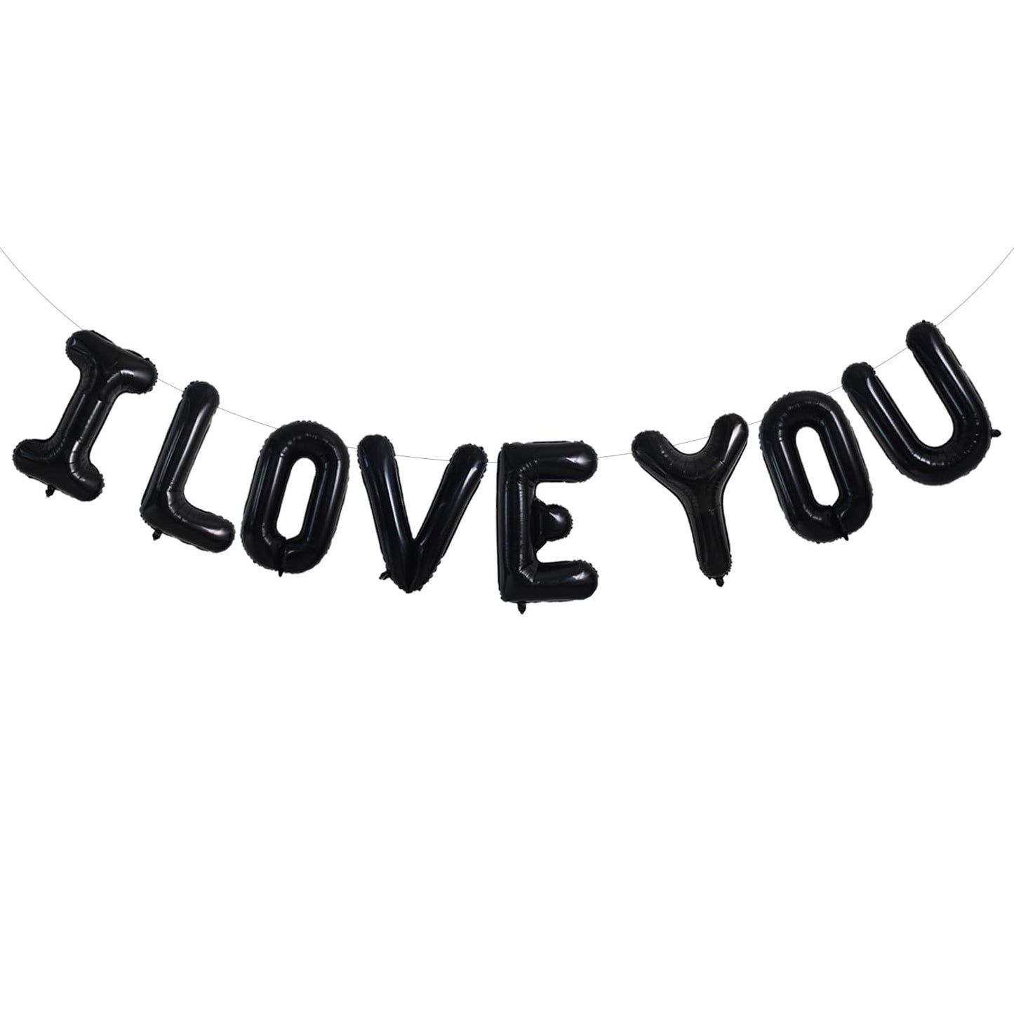 Toniful 16 Inch I Love You Balloons Valentines Day Decoration Letter Foil Balloons - Perfect For Romantic Valentine'S Day Weddin
