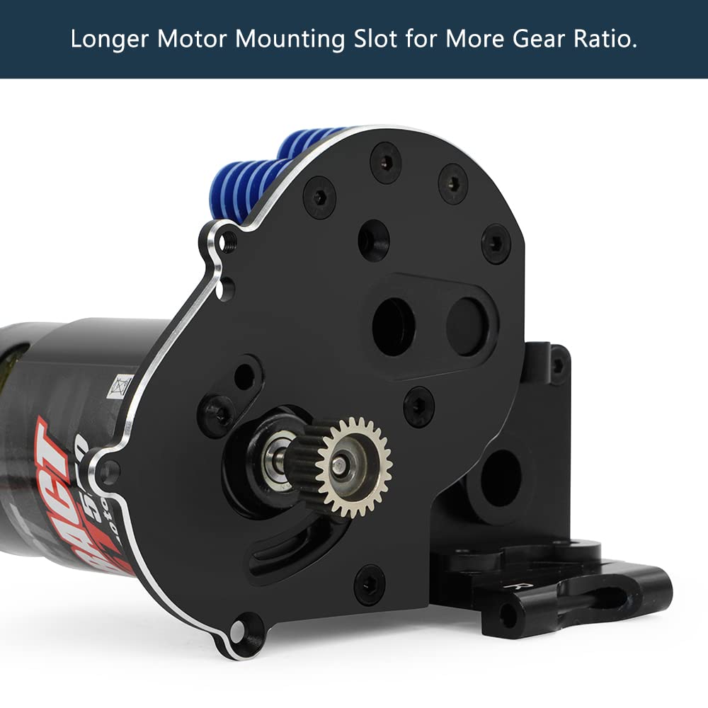 GLOBACT for 1/10 Slash 2wd Transmission Stampede Rustler 2wd Aluminum Transmission Case Gearbox Parts with Aluminum Motor Plate