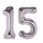 AR GIFTZADDA 15 Number Foil Balloon Silver (16 inch),15thBirthday Decoration, Kids Party Decor, Theme Birthday Party, Foil Ballo