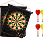 VGRASSP 12 Inch Magnetic Dart Board Game for Kids, Double Sided Foldable Dart Board Game Toy for Kids with 4 Free Magnetic Darts