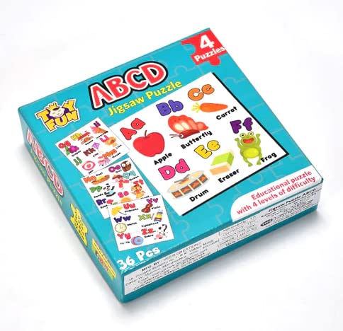 Imegaz Educational Abcd Puzzle, Jigsaw Puzzle For Kids  4 In 1 Puzzle 35 Pc Set
