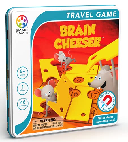 SmartGames Brain Cheeser Magnetic Travel Game with 48 Challenges for Ages 5+ with Metal Travel Box