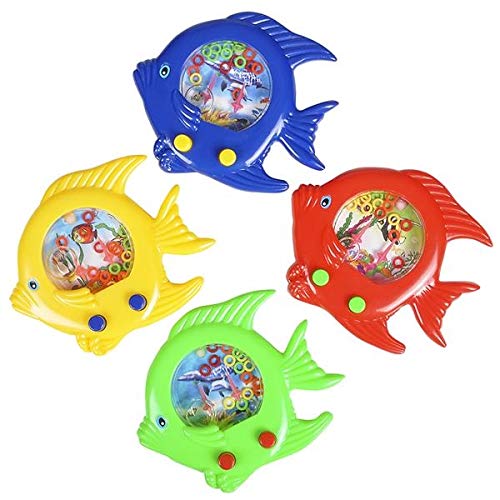 Rhode Island Novelty 5 Inch Handheld Fish Water Games, Set of 12 Assorted